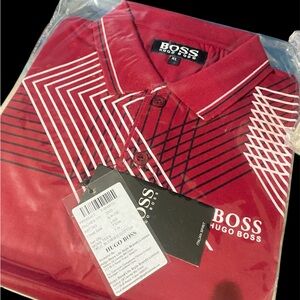 Hugo Boss Men's Red Polo Shirt